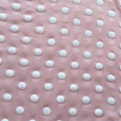 úplet bílé velké puntíky na růžové-lososové