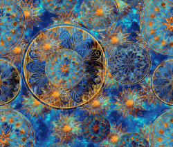 ZBYTKY Silky  umělé hedvábí MODRÁ MANDALA - 50 CM
