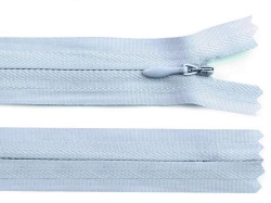 Zip spirálový skrytý 3mm nedělitelný délka 18 cm - ledová modra