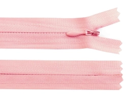 Zip spirálový skrytý 3mm nedělitelný délka 18 cm - pudrová