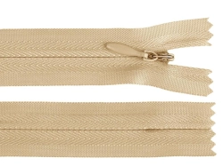 Zip spirálový skrytý 3mm nedělitelný délka 18 cm - hnědá