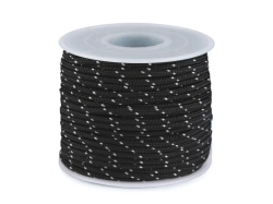 Padáková / oděvní šňůra Ø2.5 mm - MULTIKOLOR ČERNÁ