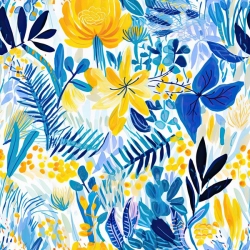 Plavkovina - potisk - OCEAN FLOWERS