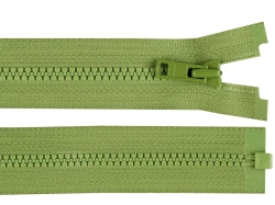 Zip kostěný YKK bundový 5mm dělitelný délka 55 cm - ZELENÁ