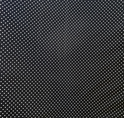 Silky  umělé hedvábí puntíky bílé na černé