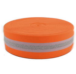 Guma neonová oranžová se stříbrným pruhem 45mm 
