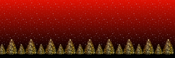 Dětský panel na sukni micropeach - Vánoční  -Stromečky  na červené
