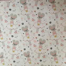 Bavlněné plátno myšky na bílé