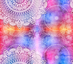 legínovina milk silk  vzor RŮŽOVÁ MANDALA