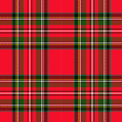 ZBYTEK Kazovka Teplákovina prémiová počesaná  TARTAN ČERVENÝ - světlé čáry - 68 CM