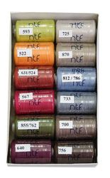 Polyesterové nitě  NTF 12ks x 1000m mix barev IV autumn