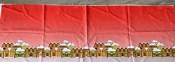 ZBYTEK Dětský panel na sukni micropeach - Vánoční  - vesnička na červené (KAZOVÝ CHYBA TISKU VIZ FOTO)