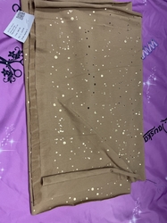 ZBYTEK ÚPLET - zlaté puntíky kapučíno 40 cm 