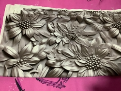 ZBYTEK ÚPLET - milk silk - šedé květy 40 cm 