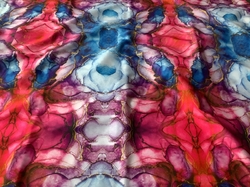 KAZOVKA Silky  umělé hedvábí fialový mramor - z jedné strany světlé čáry viz foto