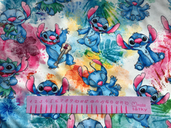  ZBYTEK legínovina/úplet  milk silk  - STITCH BAREVNÉ POZAD78 CM, KAZ -  FLEK