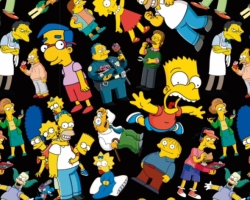 kazovka Fitness úplet potisk SIMPSONOVI - pruhy viz foto