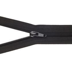 Zip spirálový bundový 5mm dělitelný délka 70 cm  2 jezdce - ČERNÁ