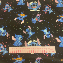KAZOVKA jarní softshell potisk - STITCH NA ČERNÉ - čáry