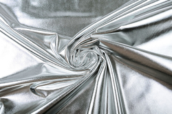 Úplet lamé - foliový lesklý stříbrný metalický efekt
