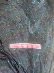 KAZOVKA legínovina/úplet milk silk  vzor MANDALA NA TMAVÉ - kopie