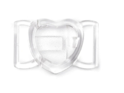 Plavkové zapínání plastové srdíčko 20mm barva transparent