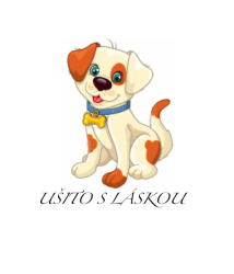 Štítek na oblečení pejsek  - ušito s láskou  