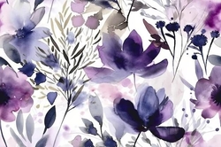 legínovina/úplet  milk silk  - fialové kvítečky