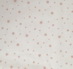 Bavlněné plátno hvězdy starorůžové na bílé
