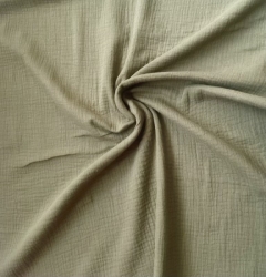 Mušelín - dvojitá gázovina - zelená světlá khaki