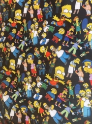 kazovka Fitness úplet potisk SIMPSONOVI - pruhy viz foto