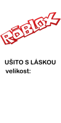 Štítek na oblečení ROBLOX - ušito s láskou 