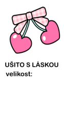 Štítek na oblečení TŘEŠNIČKY SRDÍČKA - ušito s láskou