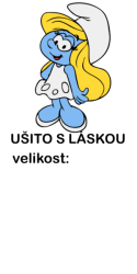 Štítek na oblečení ŠMOULINKA - ušito s láskou