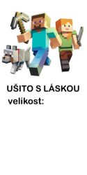 Štítek na oblečení MINECRAFT - ušito s láskou 