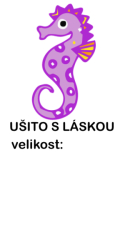 Štítek na oblečení MOŘSKÝ KONÍK - ušito s láskou