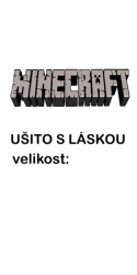 Štítek na oblečení MINECRAFT - ušito s láskou