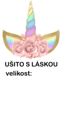 Štítek na oblečení JEDNOROŽEC - ušito s láskou