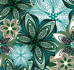 Kočárkovina  - potisk - ZELENÁ MANDALA