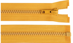Zip kostěný bundový 5mm dělitelný délka 80 cm - HOŘČIČNÁ