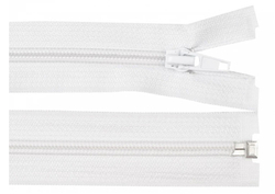 Zip spirálový bundový 5mm dělitelný délka 80 cm - BÍLÁ