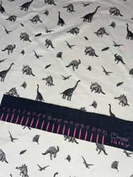 ZBYTEK Teplakovina  černí dinosauři na krémové - - 95 CM