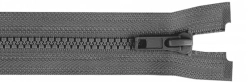 Zip kostěný bundový 5mm dělitelný 2 jezdce délka 65 cm - šedá