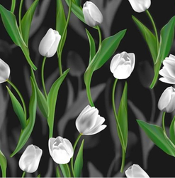 ZBYTEK  legínovina/úplet  milk silk  vzor potisk tulipany - 61 CM