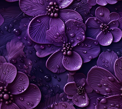 Silky  umělé hedvábí vzor fialové květy