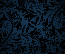 Předobjednávka Plavkovina - Legínovina  - černé ornamenty na modré