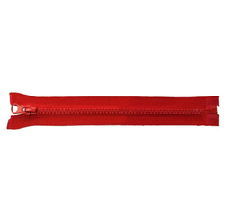 Zip kostěný bundový 5mm dělitelný délka 85 cm - ČERVENÁ