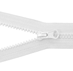 Zip kostěný bundový 5mm dělitelný délka 75 cm - BÍLÁ