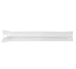 Zip kostěný bundový 5mm dělitelný délka 75 cm - BÍLÁ