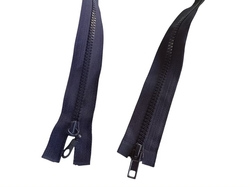 Zip kostěný bundový 5mm dělitelný oboustranný délka 80 cm - navy modrá